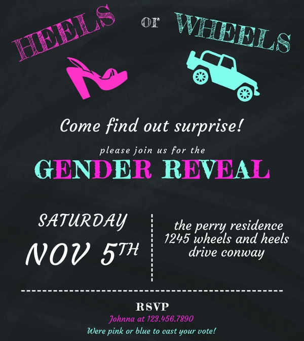 10 Gender Reveal Party Invitations PSD AI