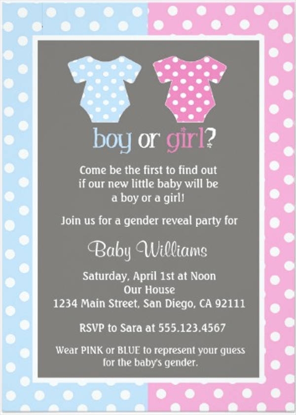 10 Gender Reveal Party Invitations PSD AI