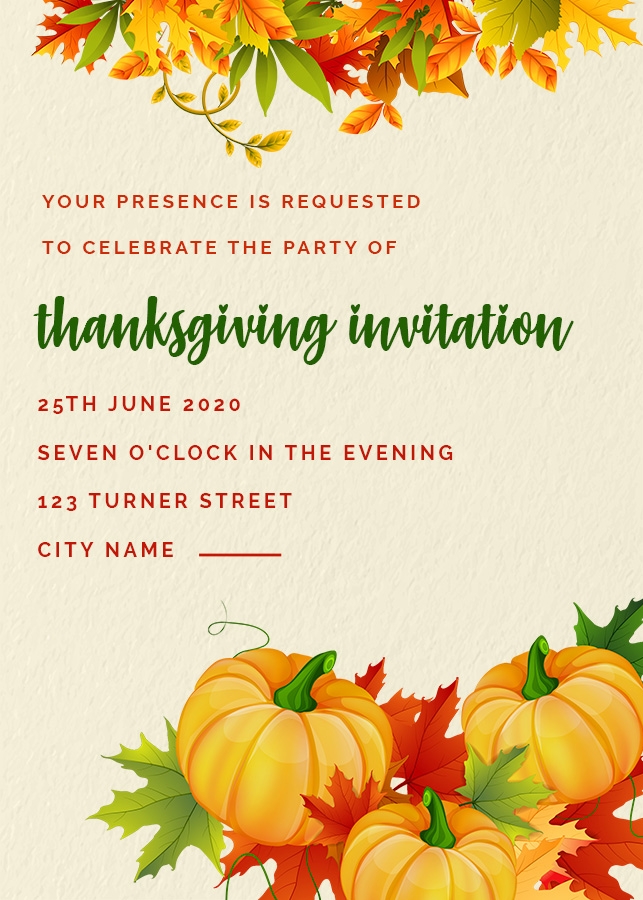 10 Thanksgiving Invitation Template Free Psd Shop Fresh