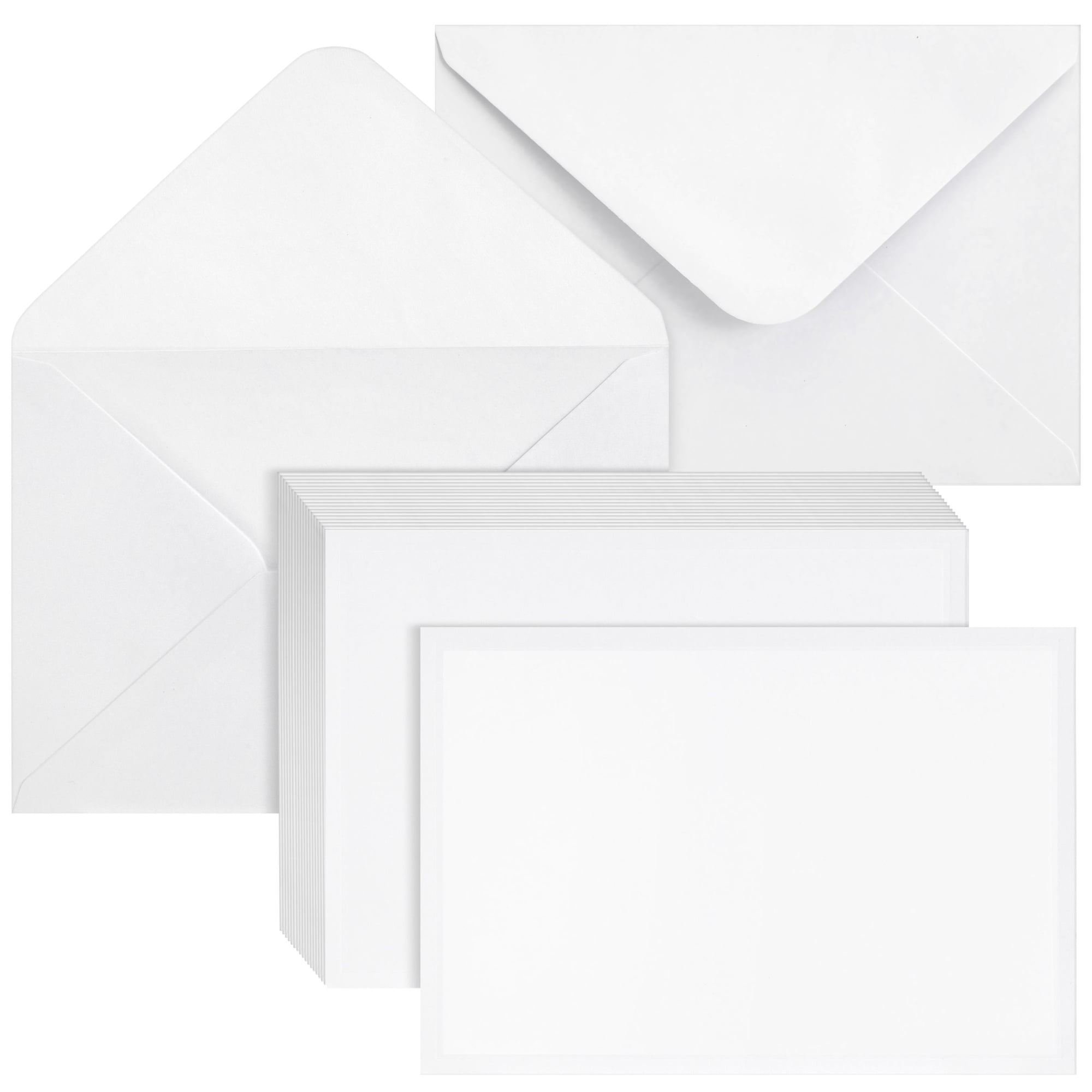 100 Pack Blank Invitation Cards With Envelopes Cardstock Paper For 