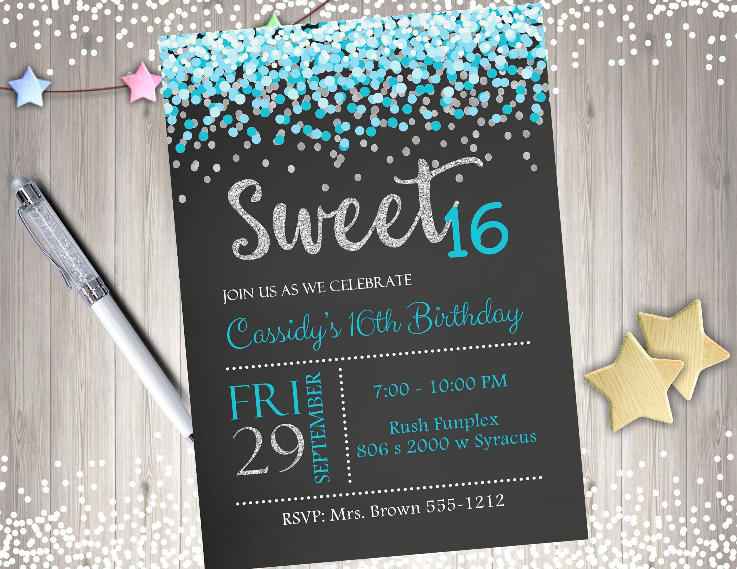 16th Birthday Invitation Templates Free Printable Word Searches