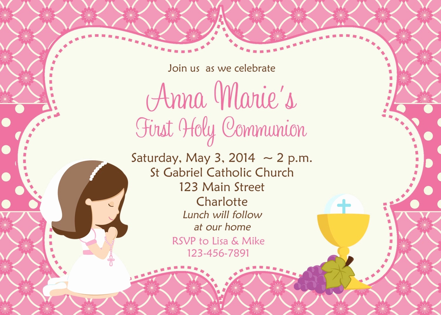 1st Communion Invitation Templates