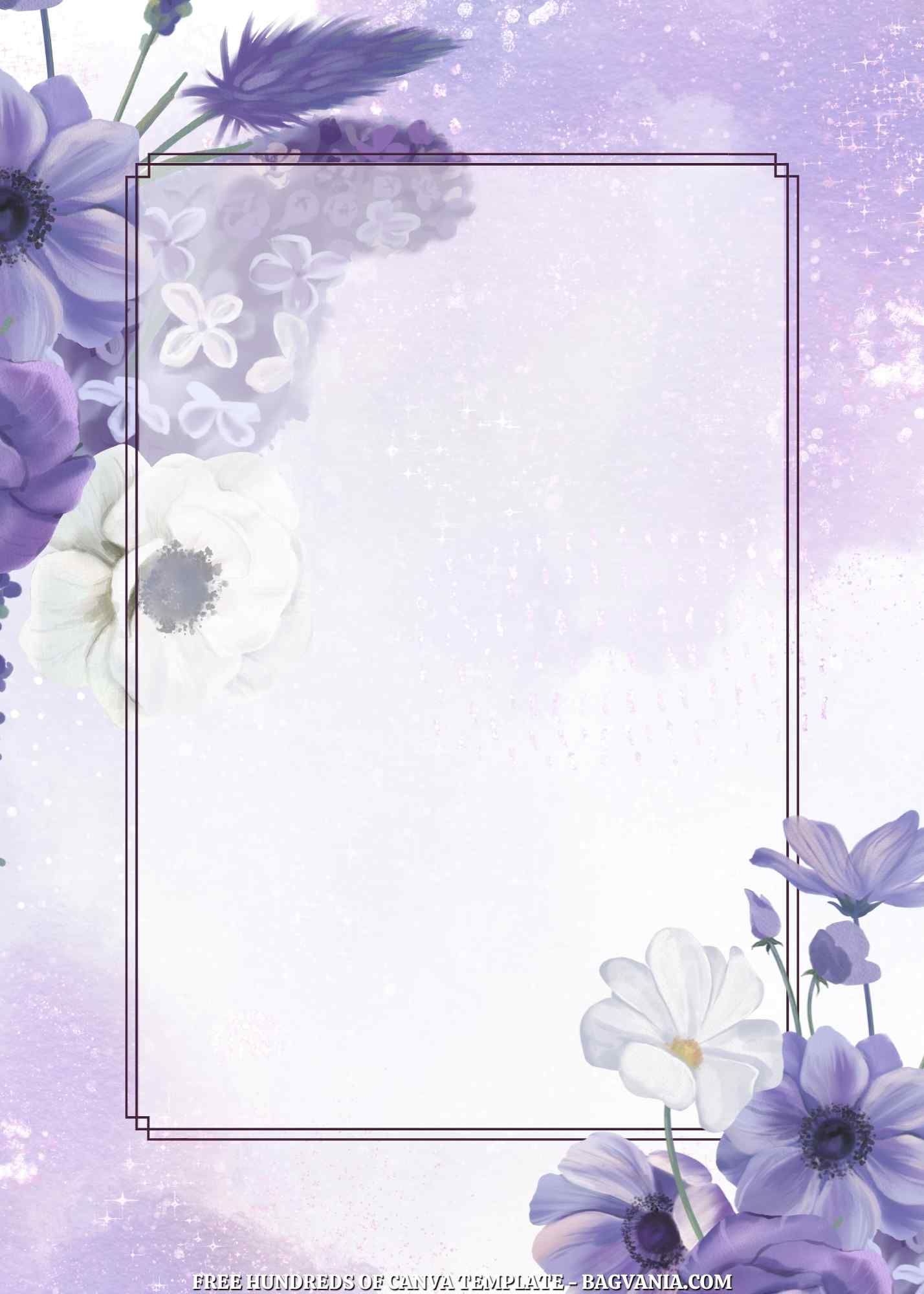 22 Dark Purple Floral Canva Wedding Invitation Templates Artofit