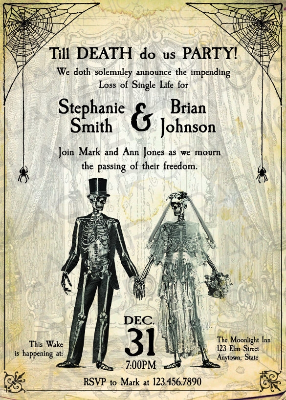 22 Halloween Wedding Invitation Templates Free PSD AI Format Download 