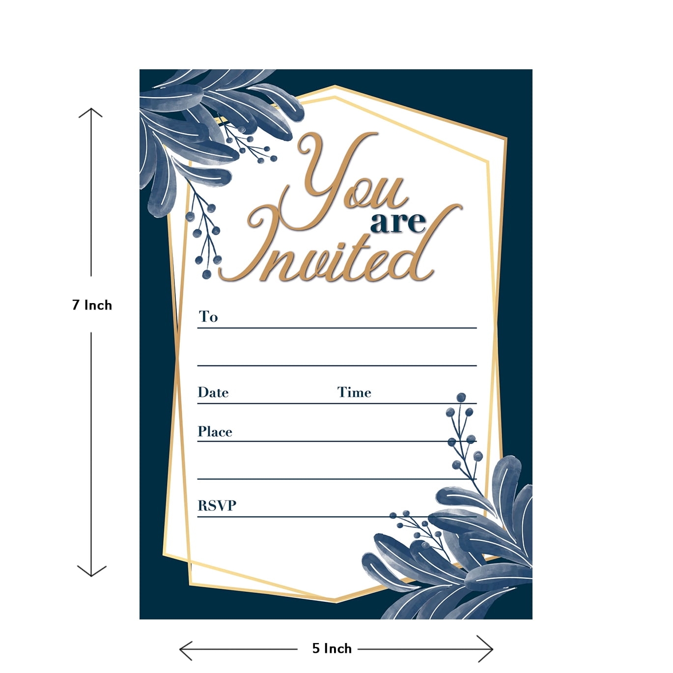 25 Party Invites With Envelopes Double Sided Formal Invitations 