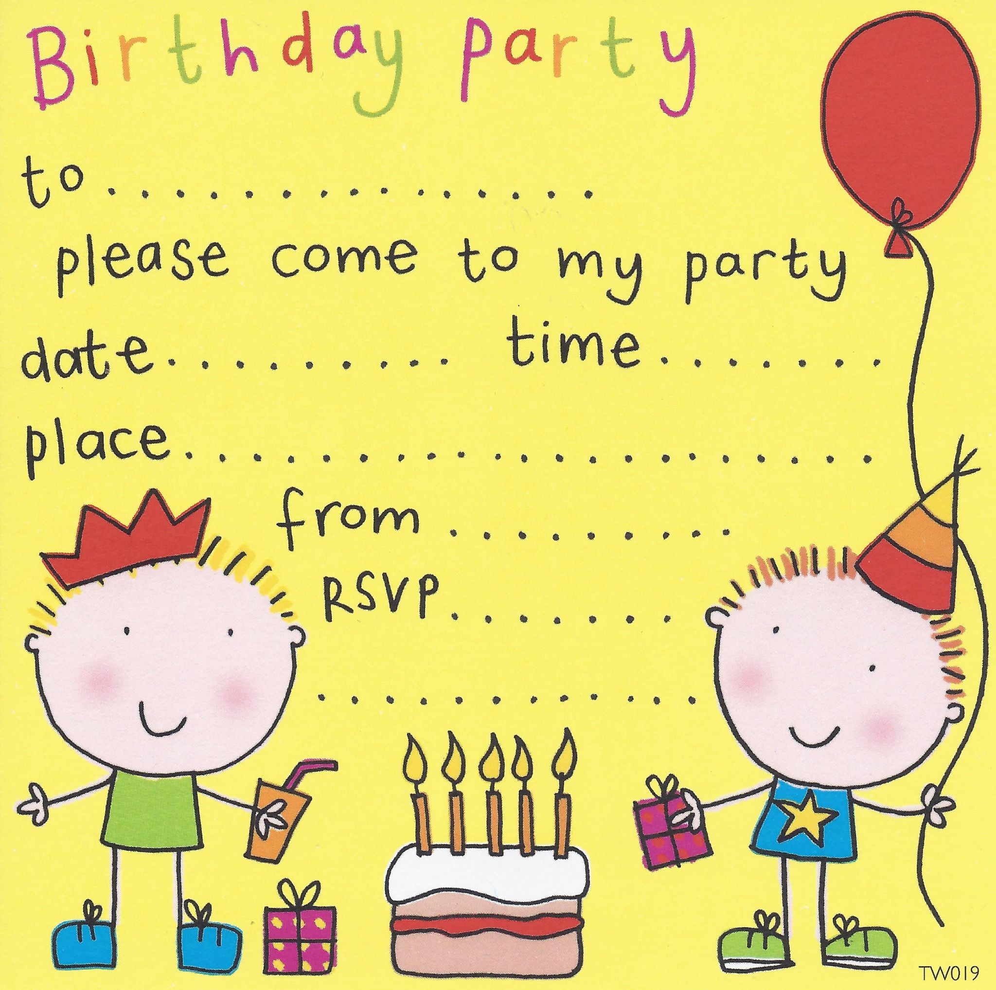 29 Print Birthday Invitations PNG Free Invitation Template