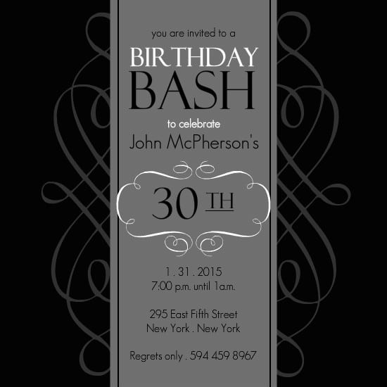 30th Birthday Invitations Templates Free Printable