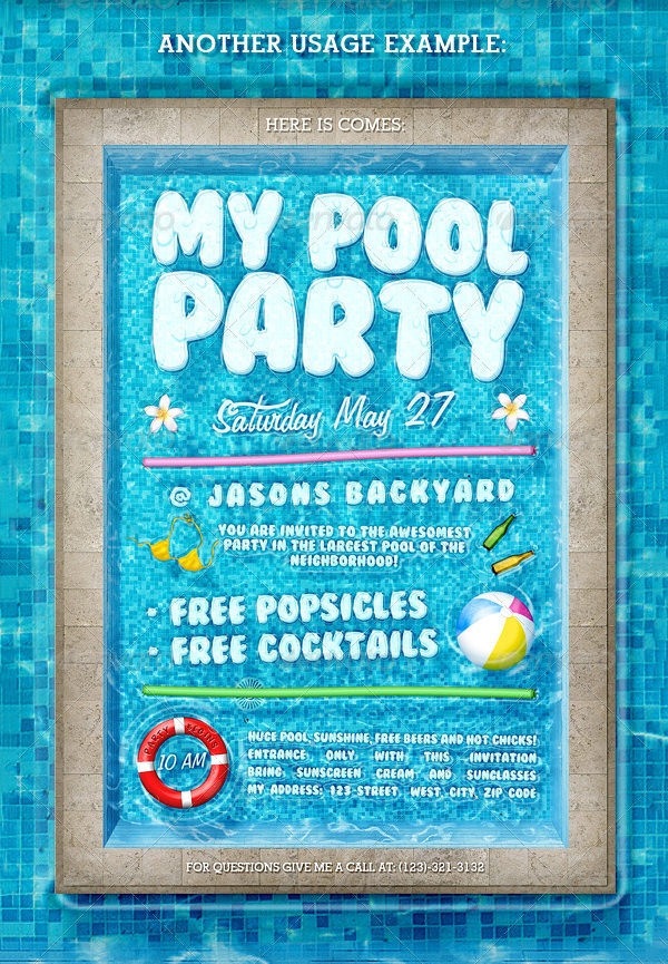 36 Pool Party Invitation Templates PSD AI Word