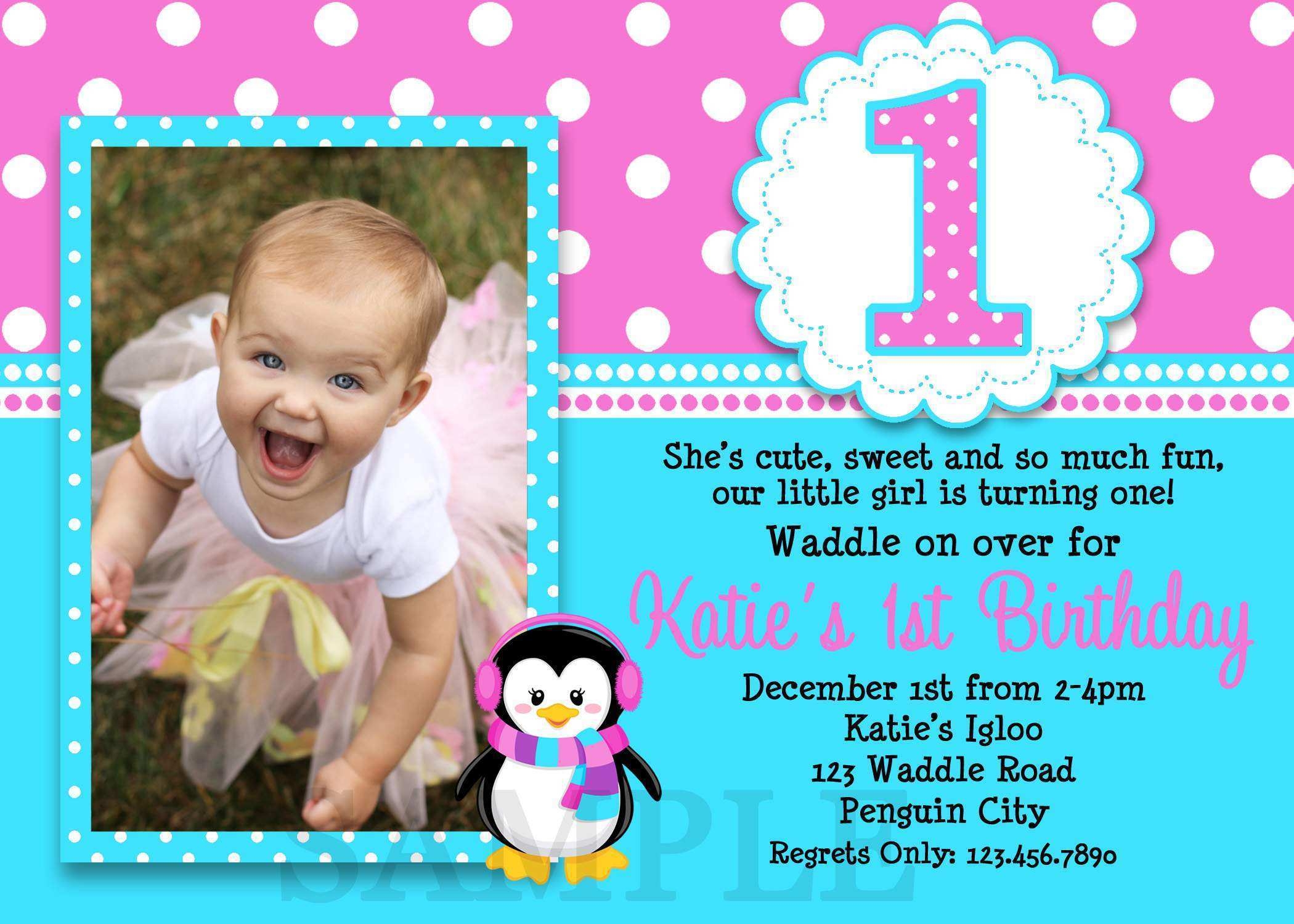 39 Visiting 1St Birthday Invitation Card Template Online With Stunning 