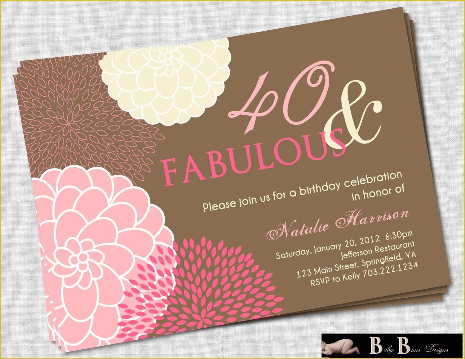 40th Invitations Free Templates Of Free Printable 40th Birthday 