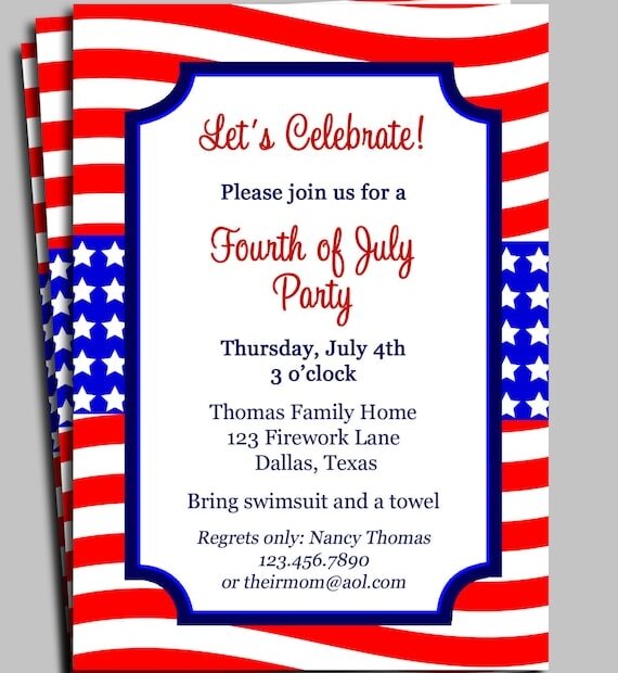 4Th Of July Invitation Templates