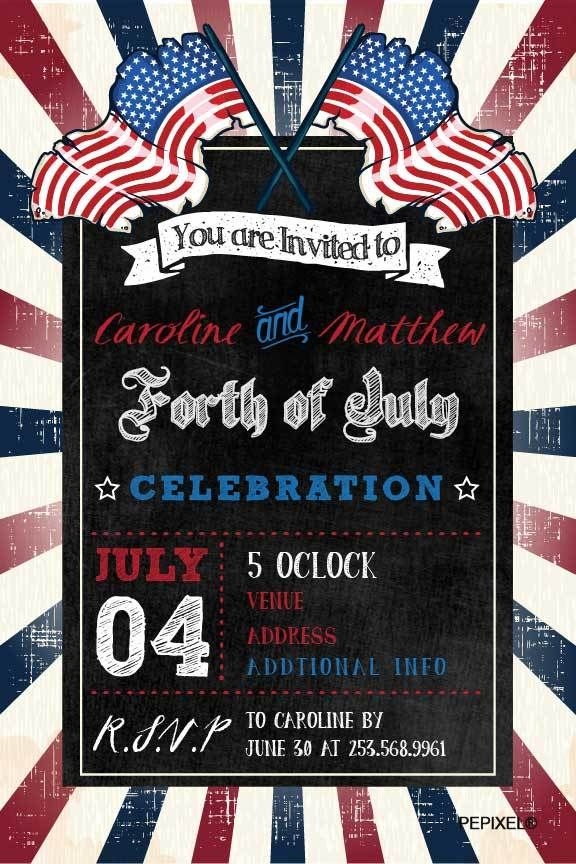 4Th Of July Invitation Templates Printable Word Searches