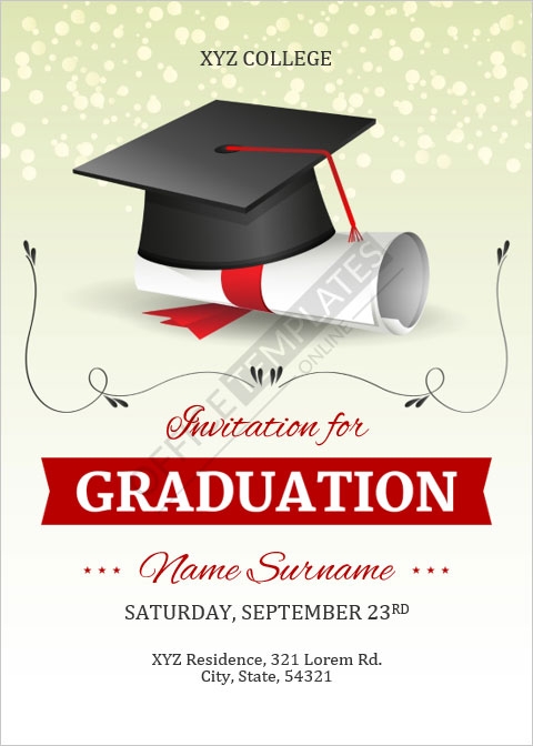 5 Free Graduation Party Invitation Templates For MS Word