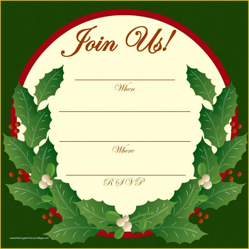 60 Blank Christmas Invitation Templates Free Heritagechristiancollege