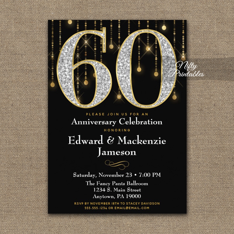 60Th Anniversary Invitations Templates