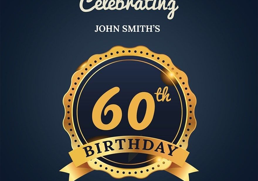 60th Birthday Invitation Template In PSD Word Pages Publisher