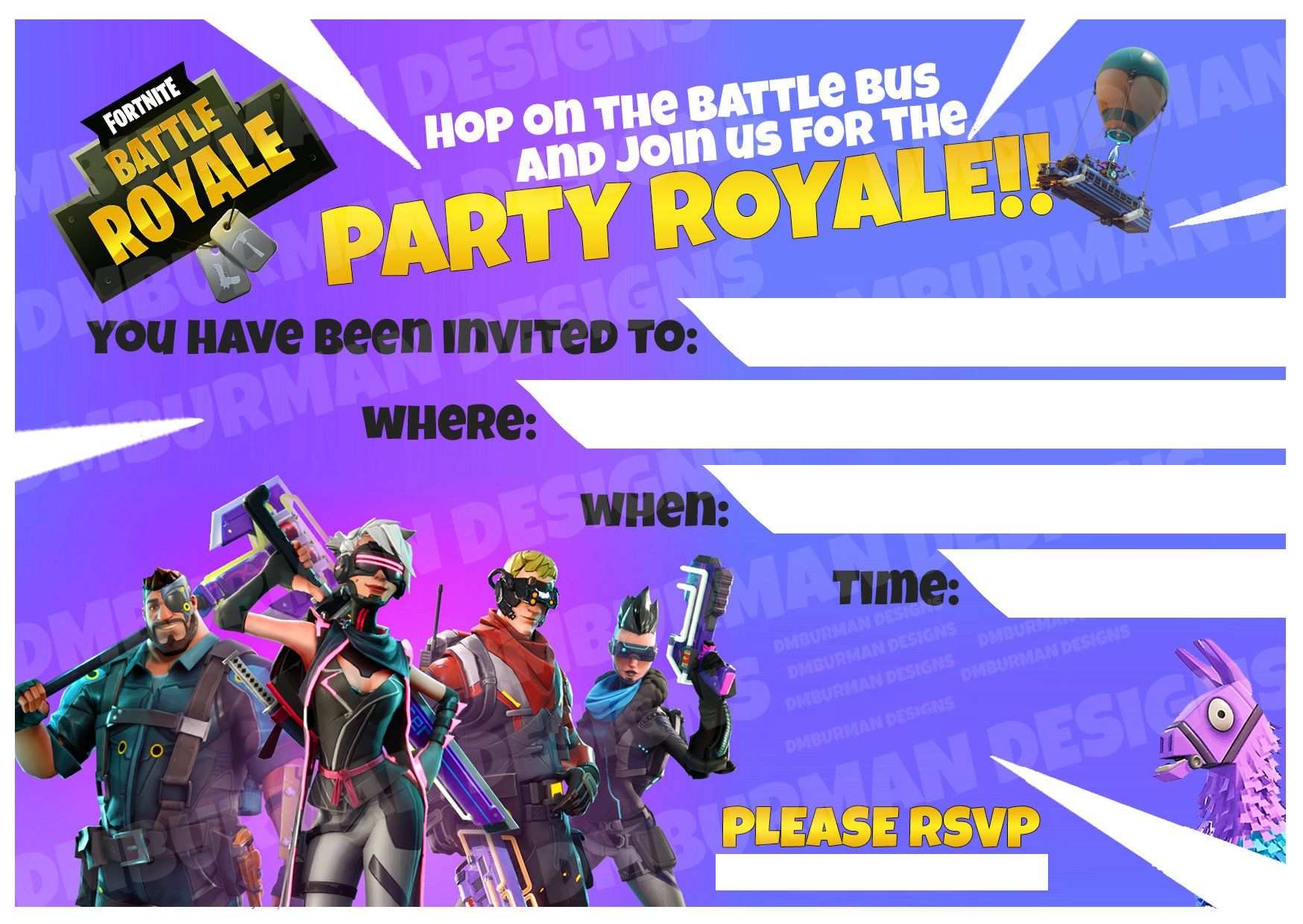 61 Creating Fortnite Birthday Invitation Template Layouts For Fortnite 