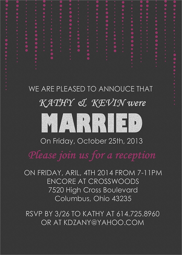 7 Reception Invitation Templates Sample Templates