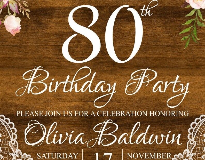 80Th Birthday Invitation Wording Templates Best Templates Resources
