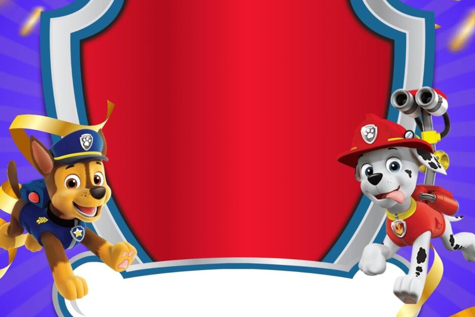 9 Super Cute Puppy PAW Patrol Birthday Invitation Templates