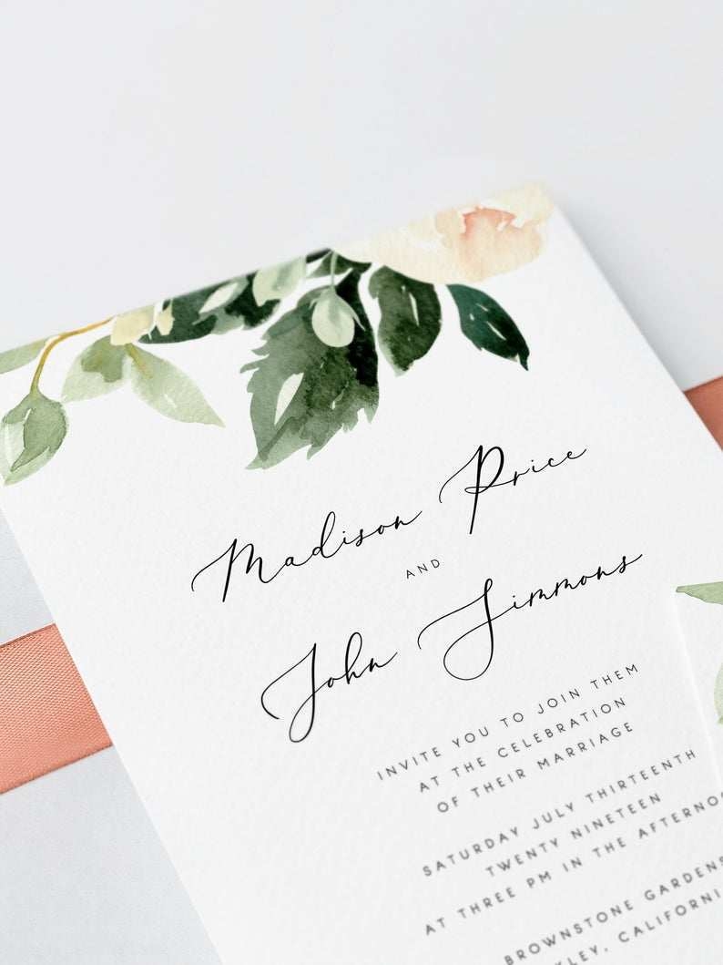 95 Creating Etsy Wedding Invitation Template With Stunning Design With 