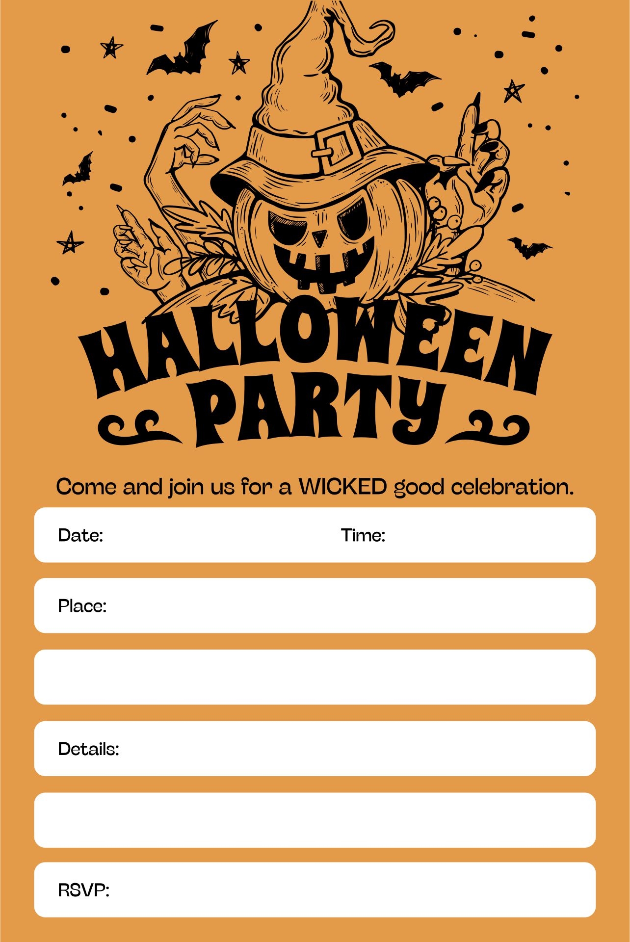 Adult Halloween Party Invitations 15 Free PDF Printables Printablee