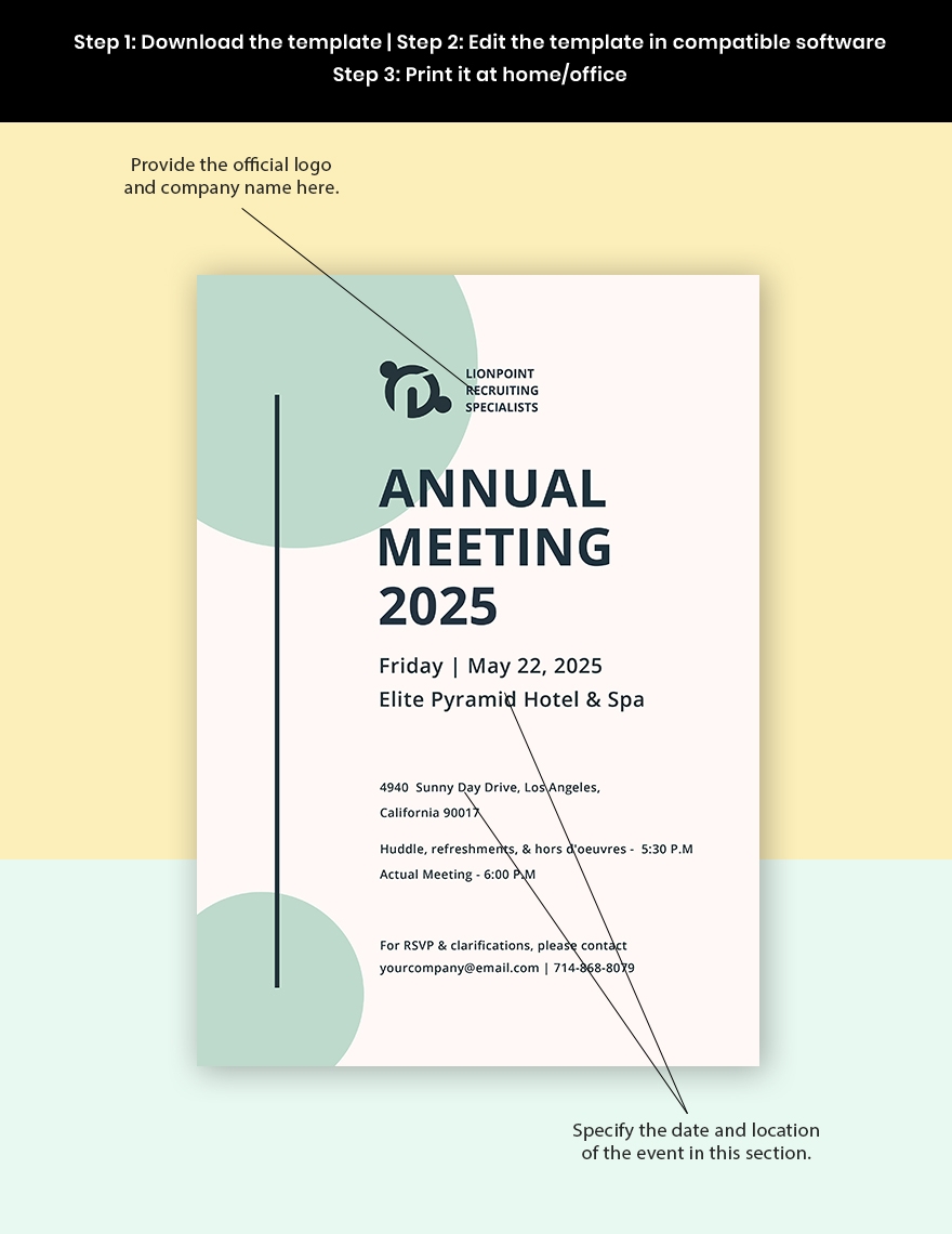 Annual General Meeting Invitation Template In Pages Illustrator Word 