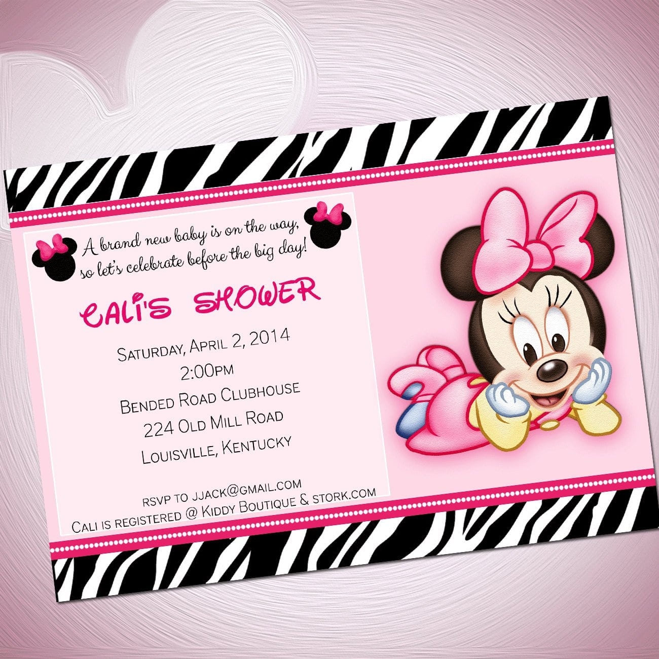 Baby Minnie Mouse Template Invitations