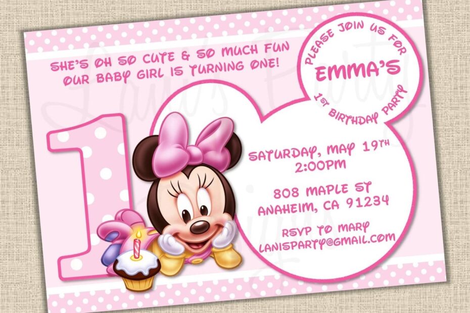 Baby Minnie Mouse Template Invitations