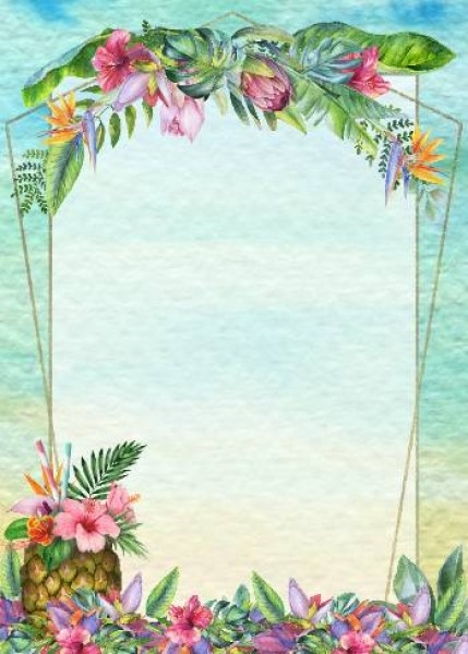 Baby Party Invitation Shower Wedding Bridal Sign Tropical Custom Blank 