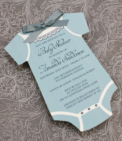 Baby Shower Invitation Template Boys Onsie Download Print