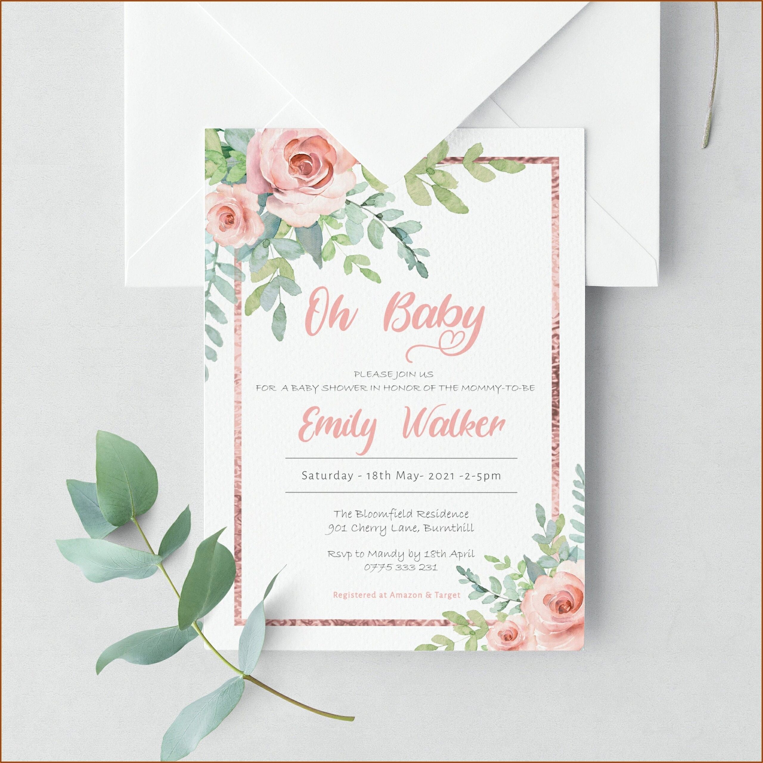 Baby Shower Invite Template Free Download Template 1 Resume 