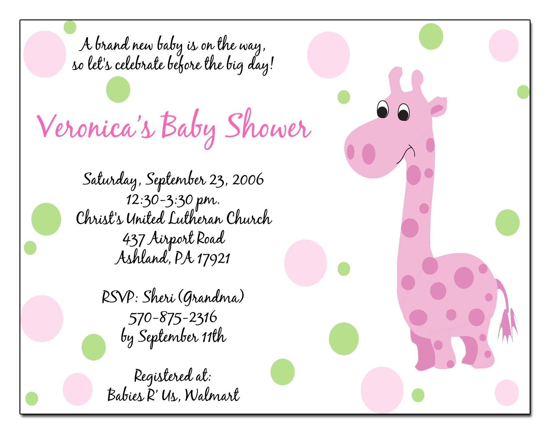 Baby Shower Invite Template Printable Word Searches