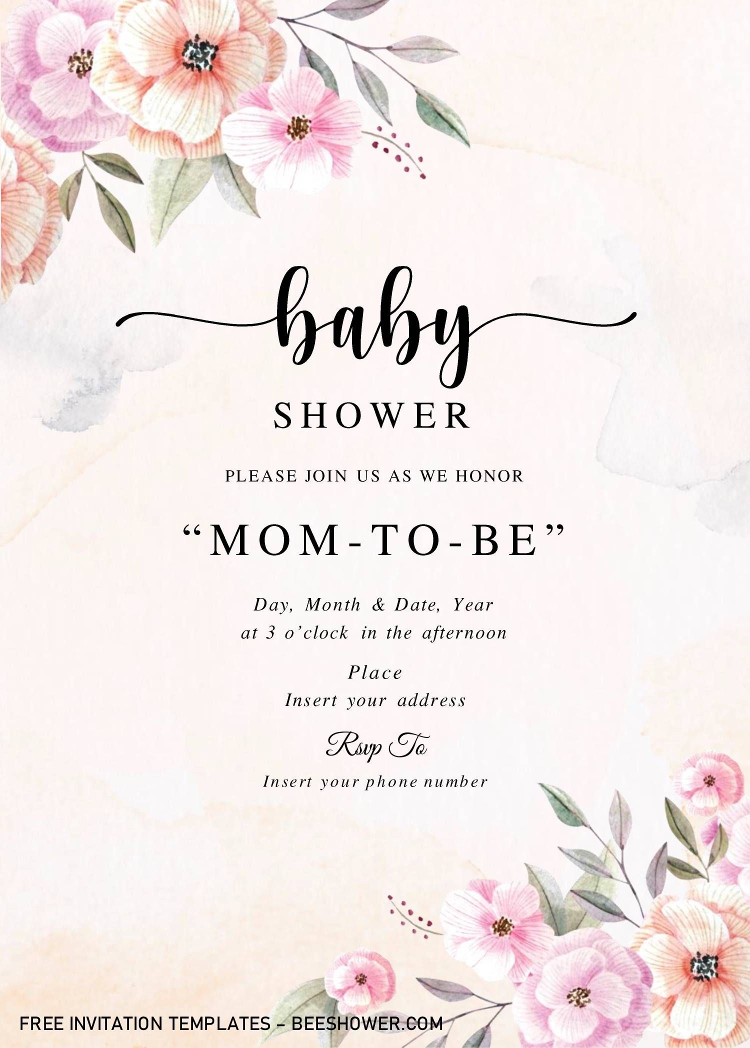 Baby Shower Invite Template Printable Word Searches