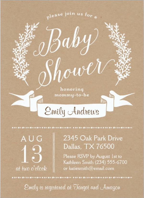 Baby Shower Invite Template Word DocTemplates