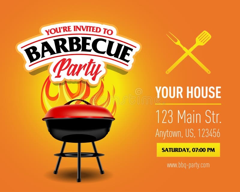 Barbecue Party Design Barbecue Invitation Barbecue Logo BBQ Template 