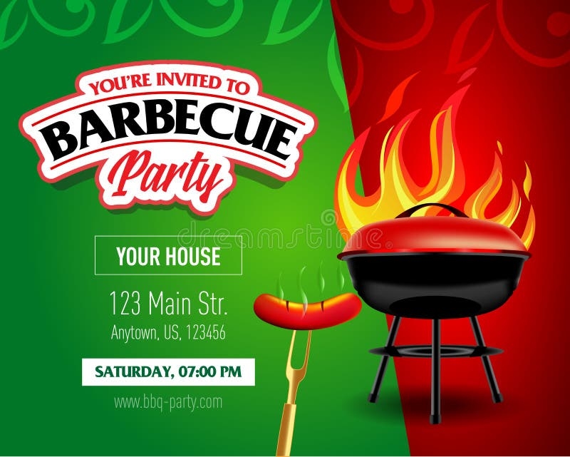 Barbecue Party Design Barbecue Invitation Barbecue Logo BBQ Template 