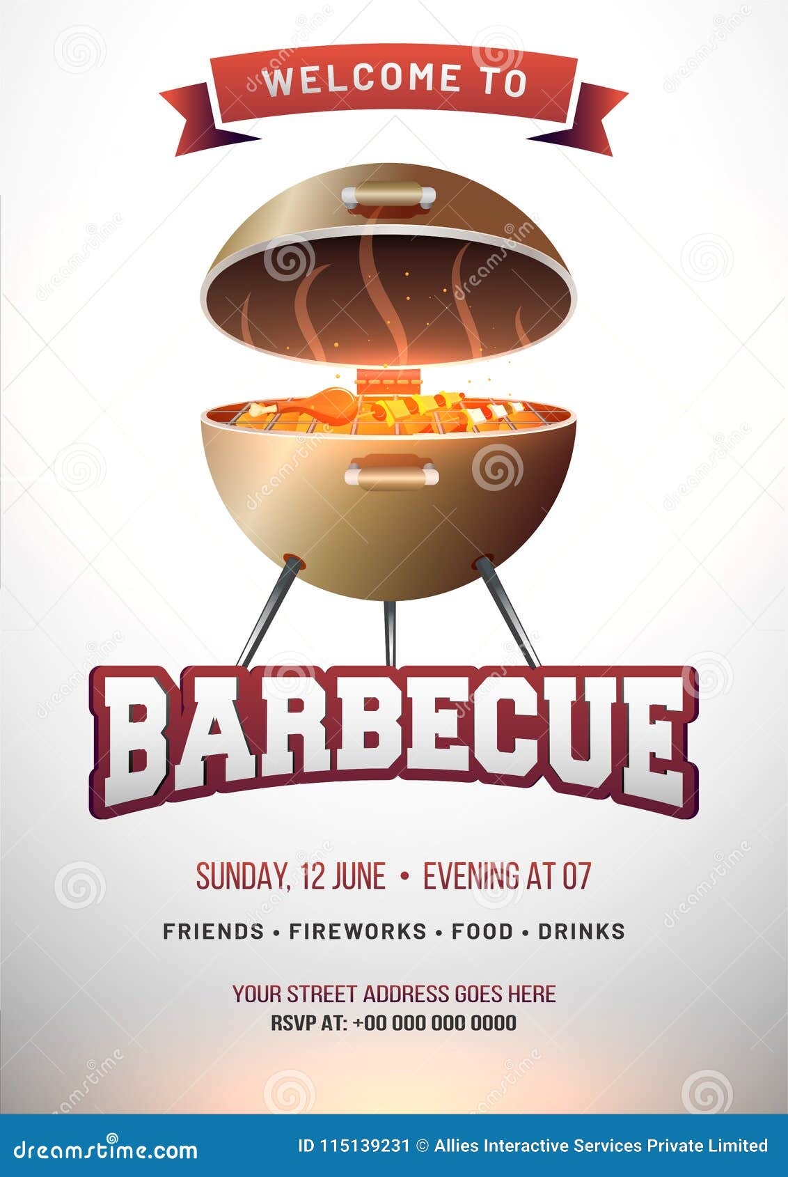 Barbecue Poster Flyer Template Or Invitation Design Royalty Free 
