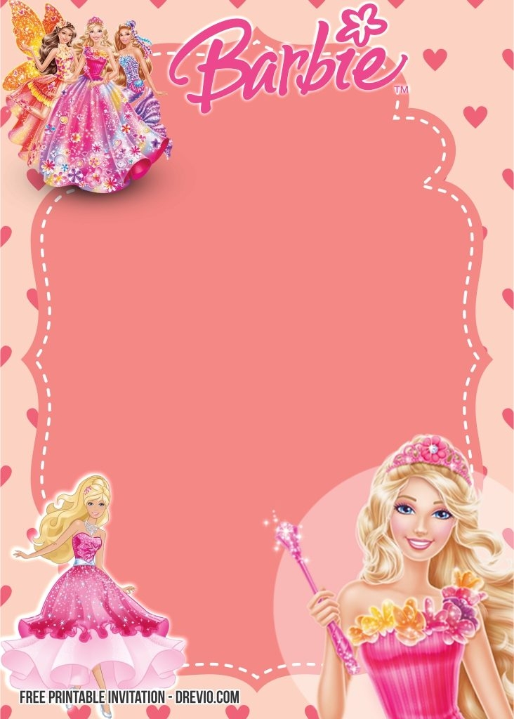 Barbie Birthday Invitation Template