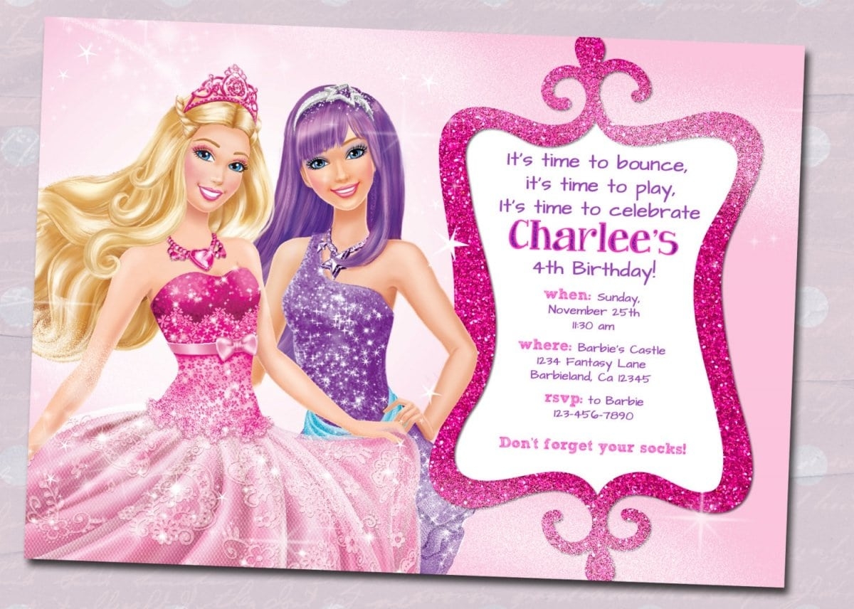 Barbie Birthday Invitation Templates