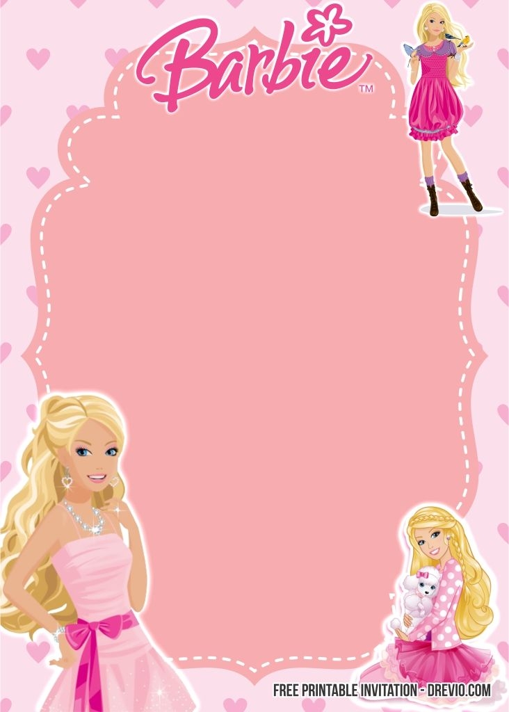 Barbie Birthday Invitations Templates Free Printable Word Searches