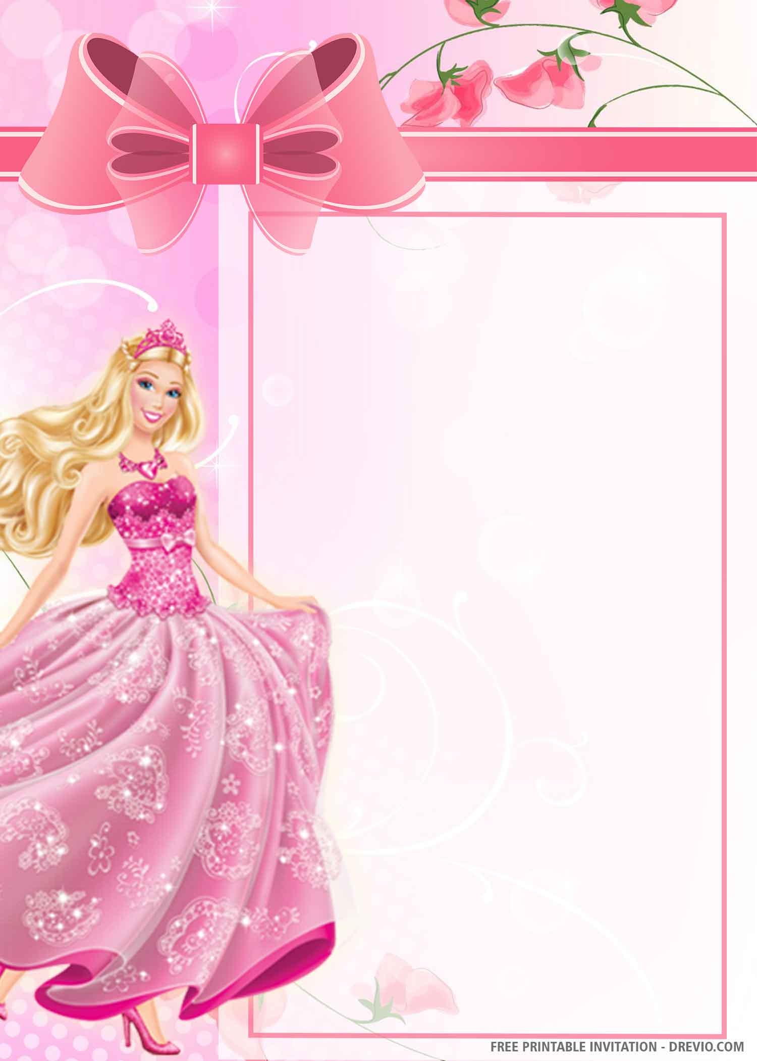 Barbie Invitation Template Free Free Templates Printable