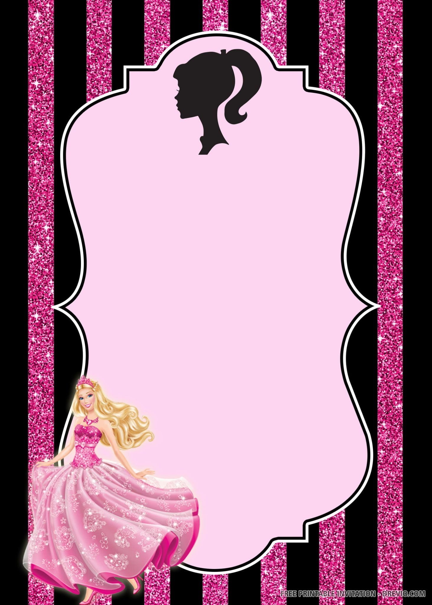 Barbie Themed Invitation Template Dev onallcylinders