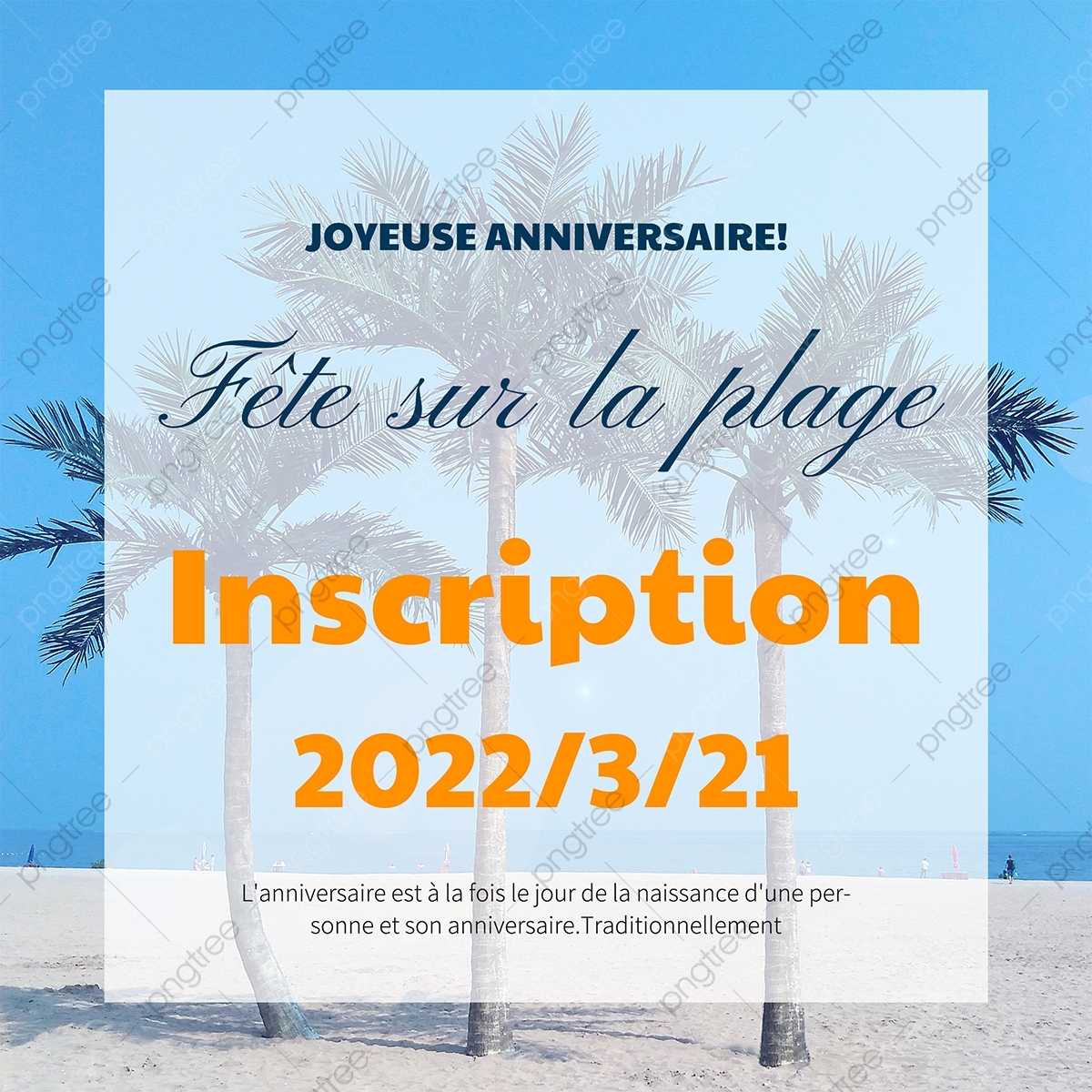 Beach Creative Happy Birthday Invitation Party Template Template 