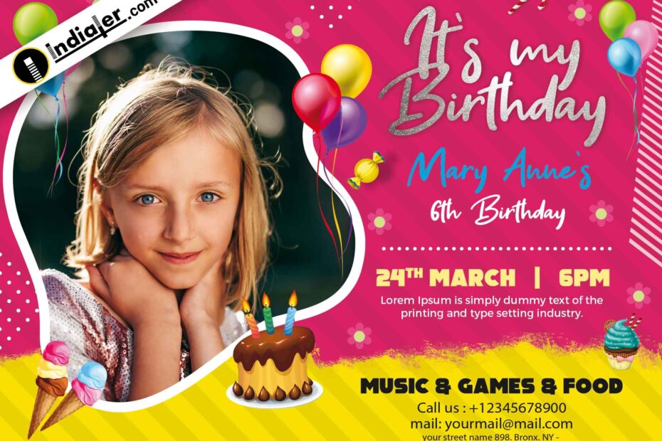 Birthday Invitation Card Psd Template Free Infoupdate