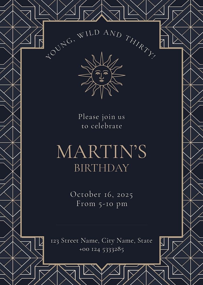 Birthday Invitation Card Template Vector Premium Vector Template 