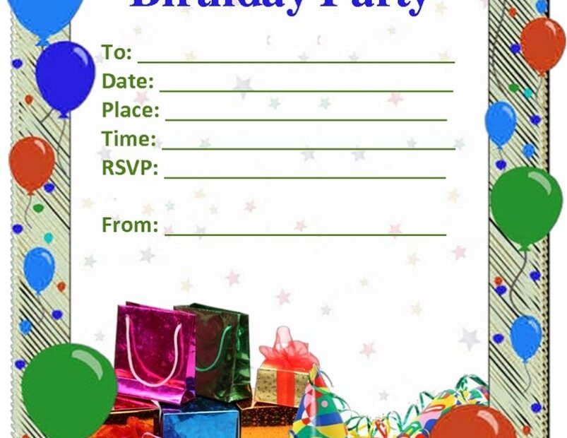 Birthday Invite Templates Printable Word Searches