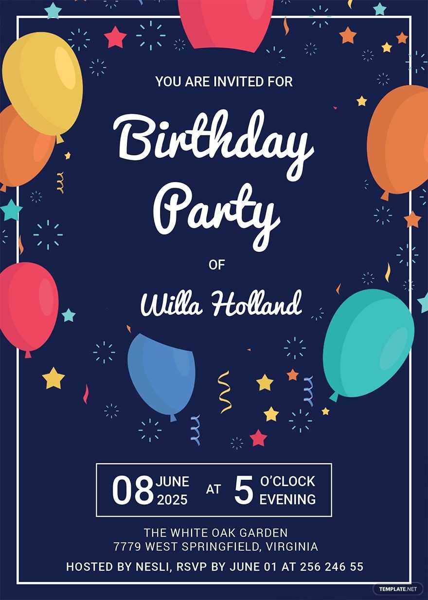 Black And White Birthday Party Invitation Template In Word Pages Black And White Birthday Party Invitation Template In Word Pages