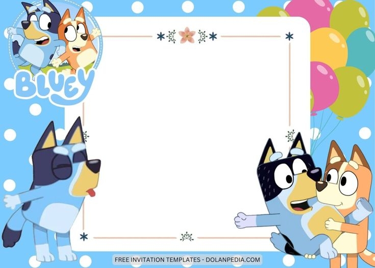 Blank Bluey Birthday Invitation Template Dev onallcylinders