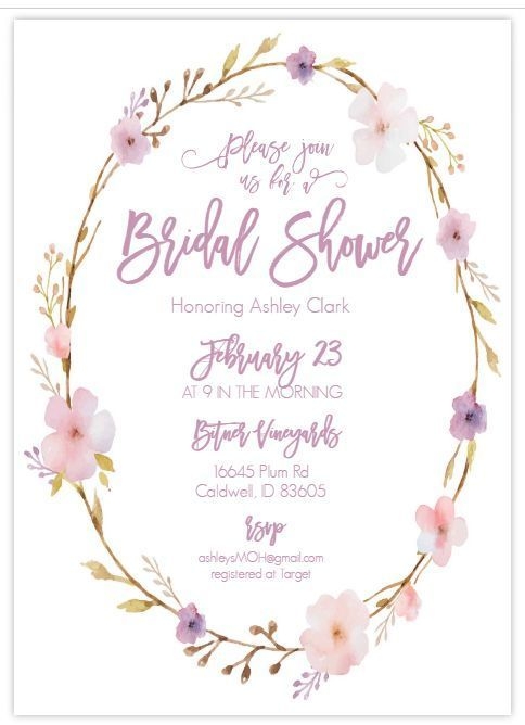 Blank Bridal Shower Invitations Templates CC Alcala Norte